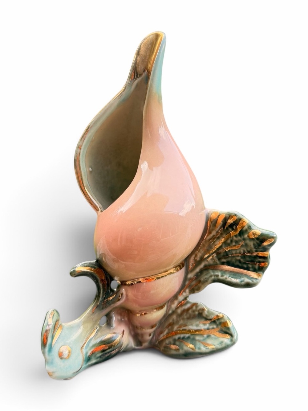 Vintage 1955 Hull Pottery Ebb Tide Seashell & Fish Vase